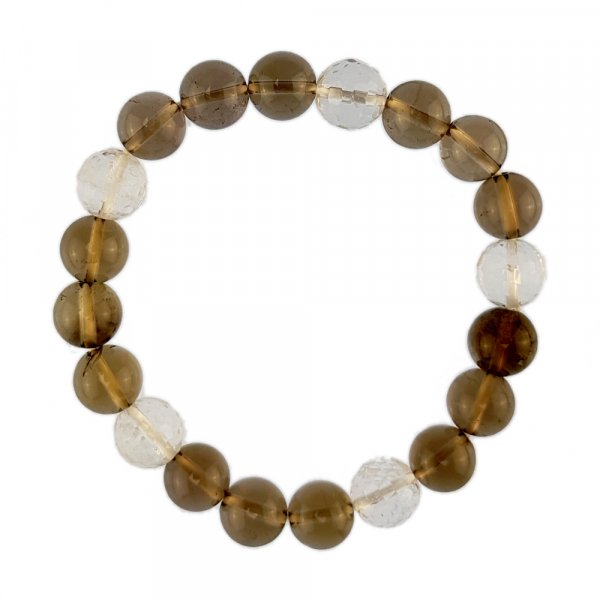 Edelsteinarmband "Rauchquarz/Bergkristall"