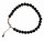 Edelsteinarmband "Onyx" 6mm-Kugeln, Verlängerungskettchen, rhodiniert
